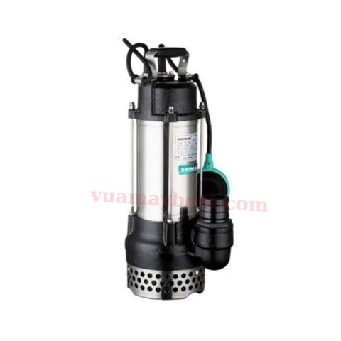 MÁY BƠM CHÌM NƯỚC THẢI VỎ MOTOR INOX WVS 75A2 (1HP-380V)