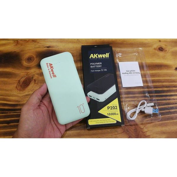 Pin sạc dự phòng chính hãng AKWELL P202 10000mAh