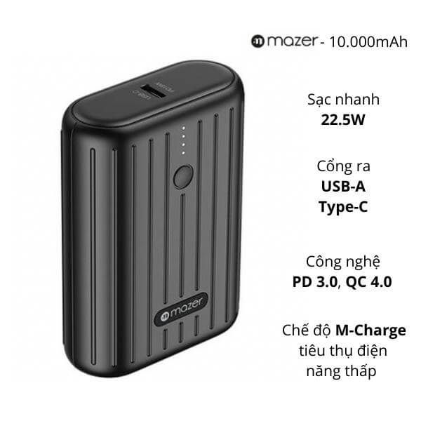 Pin Dự Phòng Mazer SuperMini V2 10000mAh