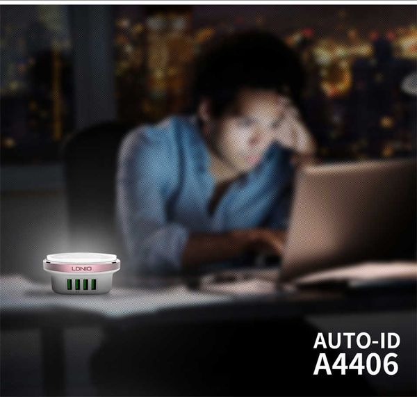 Cổng sạc LDNIO A4406 4 Cổng USB với đèn LED cảm ứng