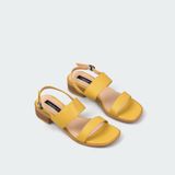 Giày sandals nữ gót phối vân gỗ ChristinA-Q XDN282