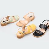 Giày sandals nữ gót phối vân gỗ ChristinA-Q XDN282