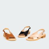 Giày sandals nữ gót phối vân gỗ ChristinA-Q XDN323