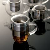 Pro Tea 450ml Glass Mug with Infuser & Lid (Clear)