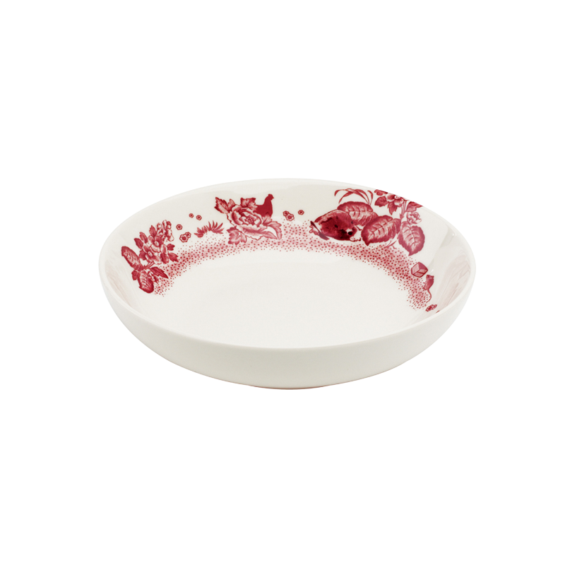A CURIOUS TOILE - 20CM SOUP PLATE (RED)