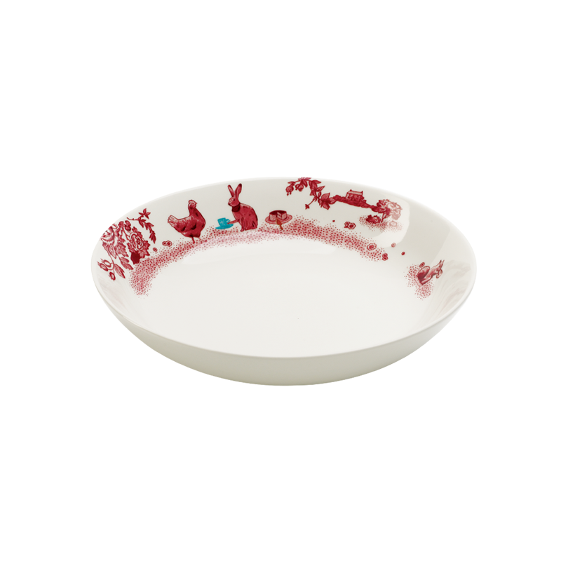 A CURIOUS TOILE - 23CM PASTA BOWL (RED)