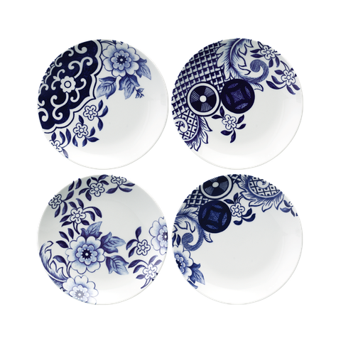 WILLOW LOVE STORY - SET OF 4 X 15CM SIDE PLATES (ASSORTED)