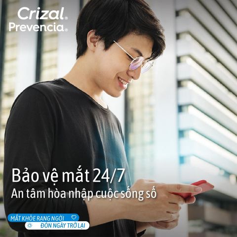  Tròng Kính Chống Ánh Sáng Xanh Essilor Crizal Prevencia 