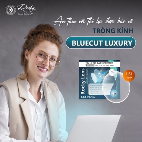  Tròng Kính Mỏng Chống Ánh Sáng Xanh Cao Cấp Rocky Luxury Blue Cut 1.61 ASP 