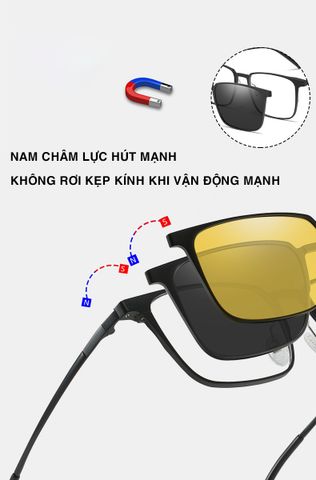  Kính Râm Cận Clip On 8606 Bộ 2 Kẹp Kính 