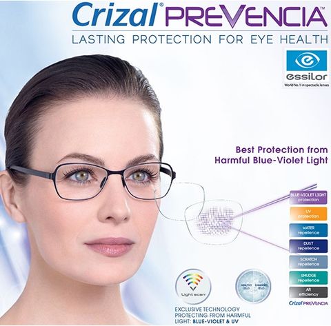  Tròng Kính Chống Ánh Sáng Xanh Essilor Crizal Prevencia 