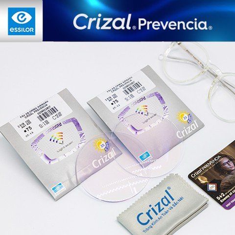  Tròng Kính Chống Ánh Sáng Xanh Essilor Crizal Prevencia 1.56 