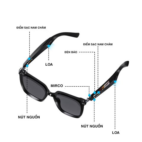  Kính Thông Minh Hato Smart Eyewear - Tích Hợp Loa Bluetooth - Nghe Nhạc - Nhận Cuộc Gọi - Nhiều Kiểu Dáng 