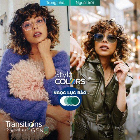  Tròng Kính Đổi Màu Essilor Transitions Style Colors Gen 8 Chính Hãng 1.50 