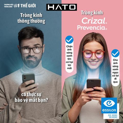  Tròng Kính Chống Ánh Sáng Xanh Essilor Crizal Prevencia 