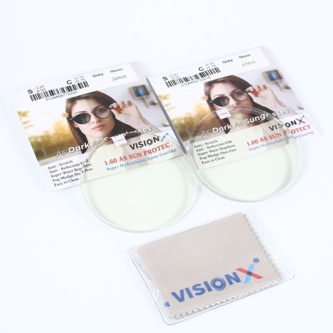  Tròng Kính Mỏng Đổi Màu Khói 1.60 Vision X Sun protect 