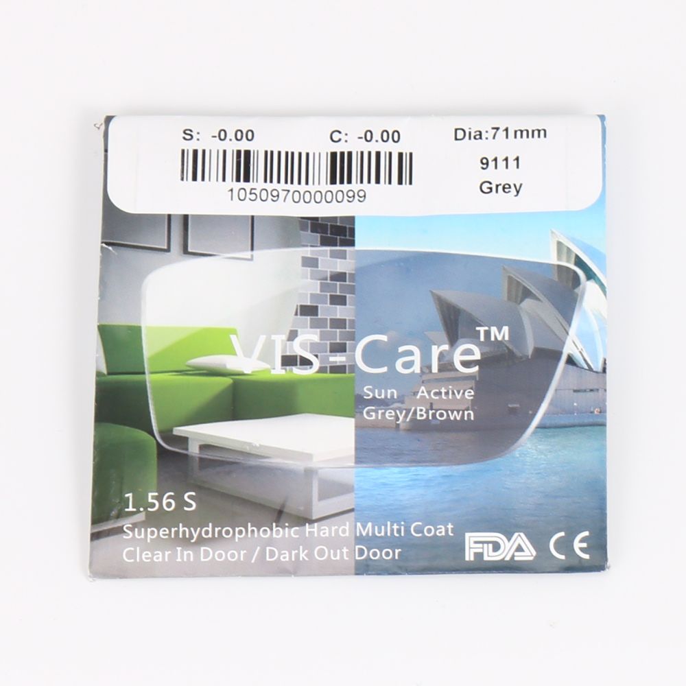 Tròng Đơn Đổi Màu Khói VIS-Care 1.56 Sun-Active Grey SHMC