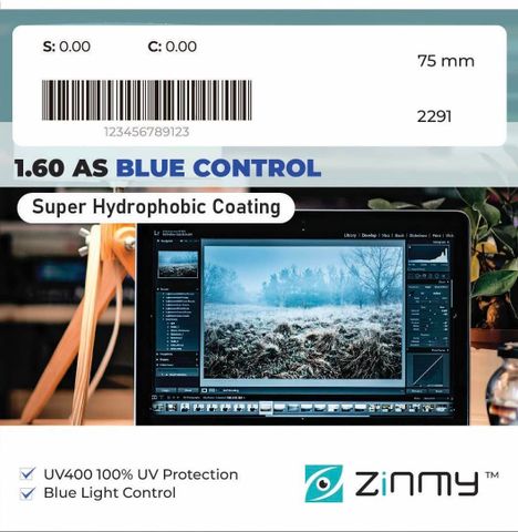  Tròng Kính Chống Ánh Sáng Xanh Zinmy Blue Protect 1.60 