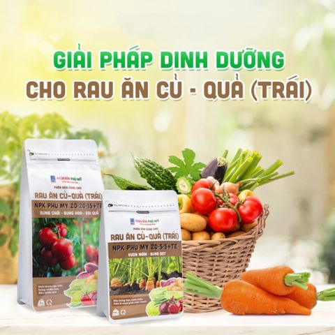 Phân NPK Phú Mỹ 20-5-5 + TE Rau ăn củ - quả - Gói 500gram