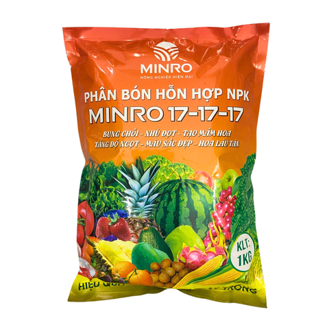 Phân bón hỗn hợp NPK MINRO 17-17-17 - Gói 1kg