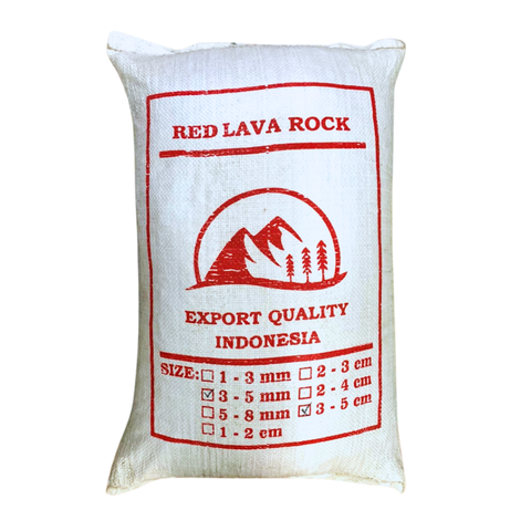 Đá nham thạch Lava đỏ SFARM nhập khẩu trực tiếp từ Indonesia - KT 3 - 5mm