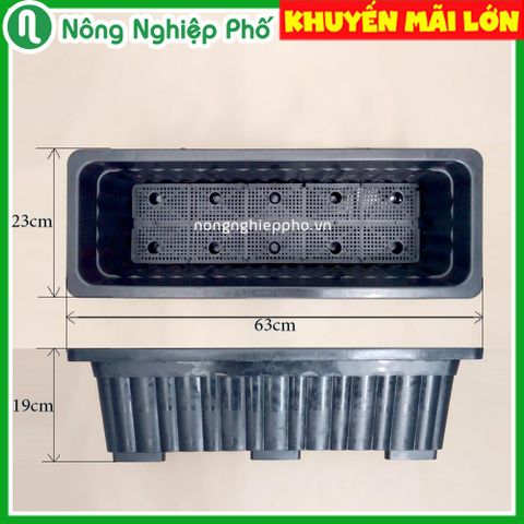 Chậu dài trồng hoa lan can HD 63.5x22x19cm