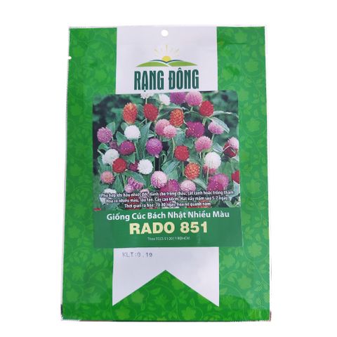 Hạt giống hoa cúc bách nhật nhiều màu RADO 851 - Gói 0.1 gram