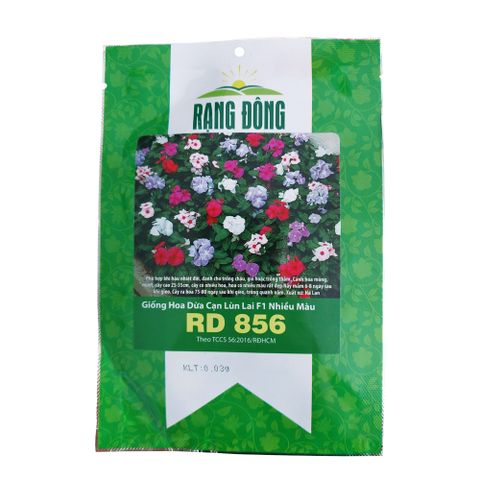 Hạt giống hoa dừa cạn lùn lai F1 nhiều màu RADO 856 Rạng Đông - Gói 0.03 gram
