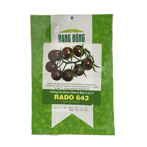 Hạt giống cà chua cherry đen F1 Rạng Đông RADO 643 - Gói 0.1 Gram
