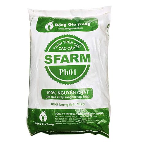 Phân trùn quế cao cấp Sfarm Pb01 - Bao 10kg - Đã qua xử lý