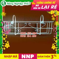 Giá đỡ chậu dài trồng hoa cảnh 48X20X16 - Màu Trắng (HN)