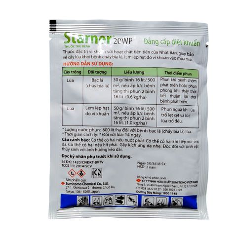 Thuốc đặc trị vi khuẩn Starner 20WP - Gói 30gram