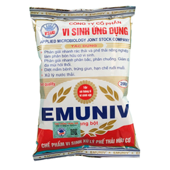 Combo bộ đôi 01 túi chế phẩm ủ rác và phân bón Emuniv 200gram và 02 chai mật rỉ đường loại 1 lít - Tại CH TP. HCM