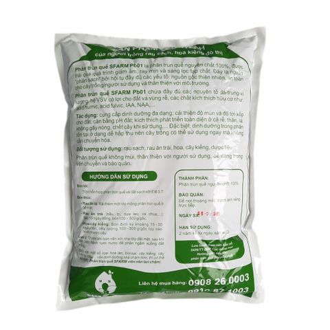 Phân trùn quế cao cấp Sfarm Pb01 - Bao 2kg - Đã qua xử lý