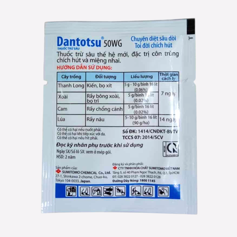 Thuốc diệt rầy DANTOTSU 50WG - Gói 5 gram