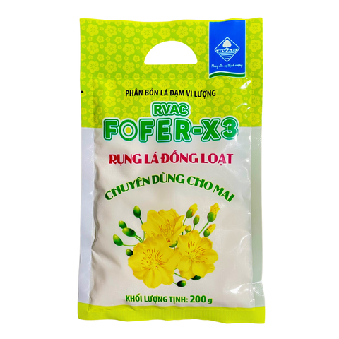 - Phân bón rụng lá đồng loạt RVAC FOFER-X3 chuyên dùng cho hoa mai - Gói 200 gram