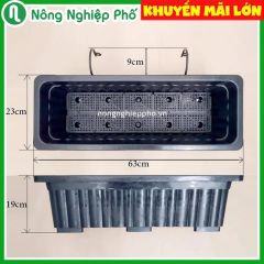 Combo chậu trồng rau hoa Lan can 63 màu đen  + Giá Đỡ 63 màu Đen - Tại CH TP. HCM