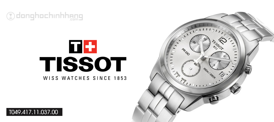 Tissot T049.417.11.037.00 - Orologio da polso uomo, acciaio inox, colore: argento