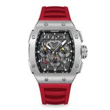  RACING | GT CHRONO-SILVERY WATCH (RED STRAP) 