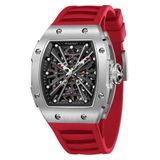  PIRATE | THE X SERIES-SILVERY WATCH (RED STRAP) 