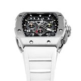  RACING | GT CHRONO-SILVERY WATCH (WHITE STRAP) 