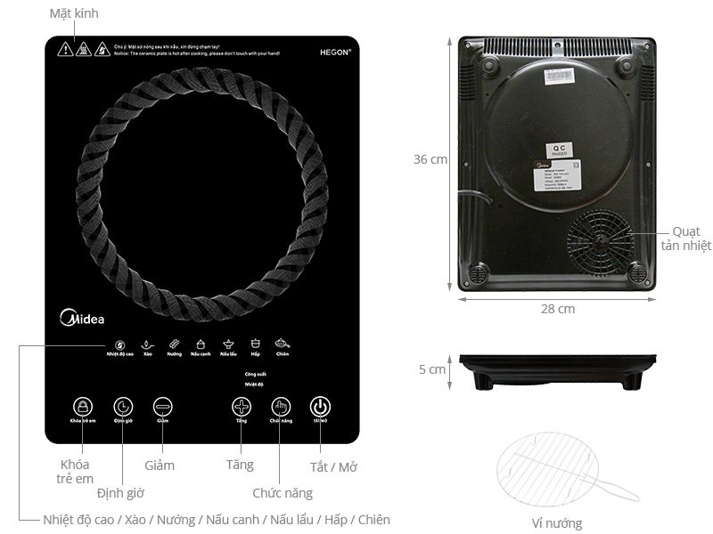  BẾP HỒNG NGOẠI MIDEA MIR-T2015DC 