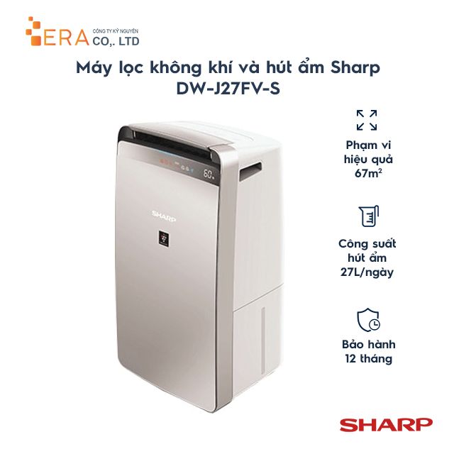  Máy lọc không khí và hút ẩm Sharp DW-J27FV-S 