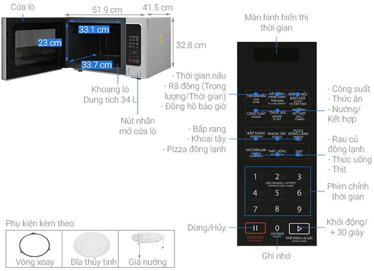  Lò vi sóng có nướng Toshiba ER-SGS34(S1)VN 34L 