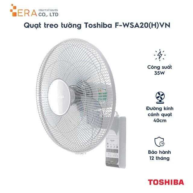  Quạt treo tường Toshiba F-WSA20(H)VN - Hàng chính hãng 