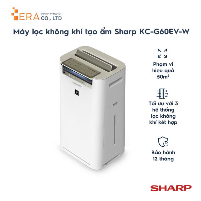  Máy lọc không khí tạo tẩm Sharp KC-G60EV-W 