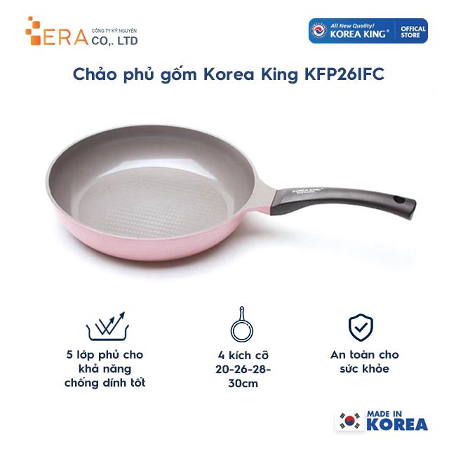  Chảo gốm ceramic Korea King ( dùng cho bếp từ ) KFP-IFC 