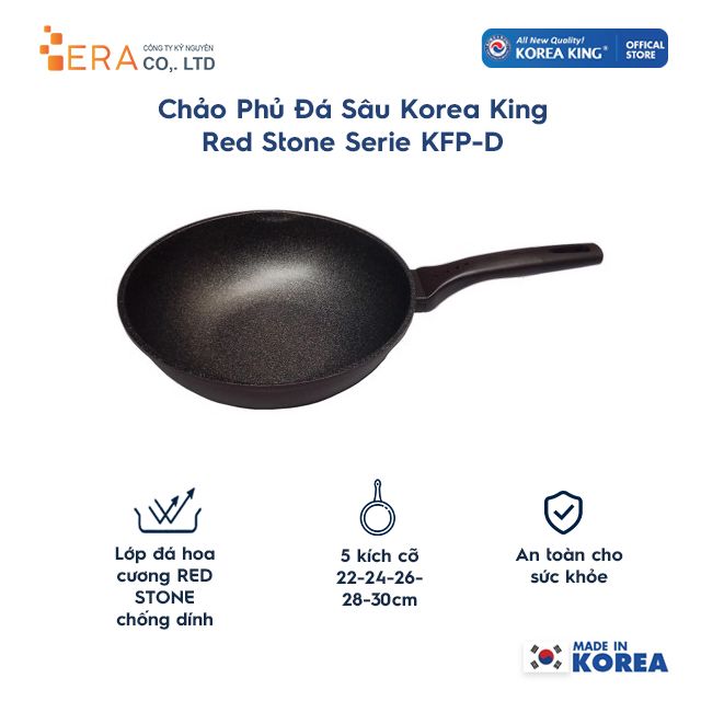  Chảo phủ đá Korea King  ( Chảo sâu ) 