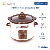  Nồi tiềm Korea King KSC-30R (Trắng phối nâu) 