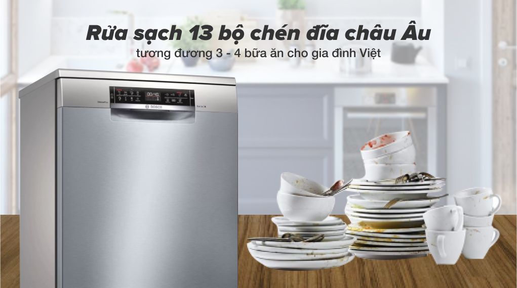  Máy rửa bát độc lập Series 6 Bosch HMH.SMS6ECI93E 